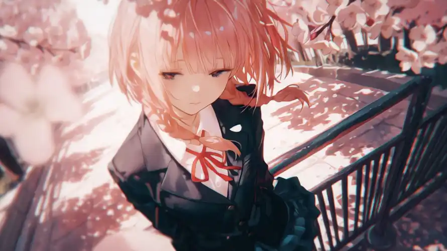 2k偏红壁纸-制服 - 动漫-少女「哲风壁纸」