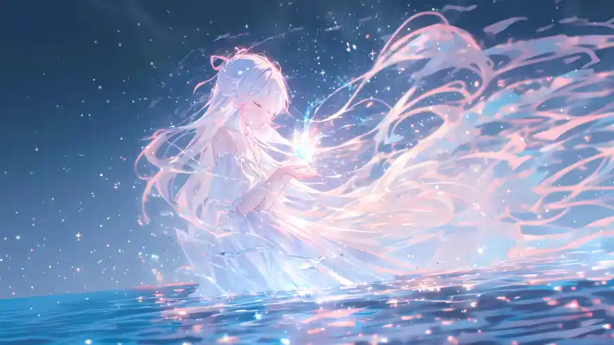 2k光效壁纸-少女 - 幻想-星光「哲风壁纸」