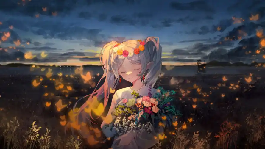 2k少女壁纸-插画 - 梦幻-田野「哲风壁纸」