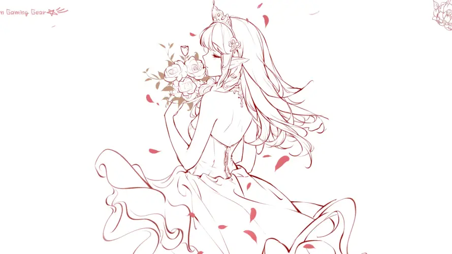 2k动漫壁纸-少女 - 手绘-持花「哲风壁纸」