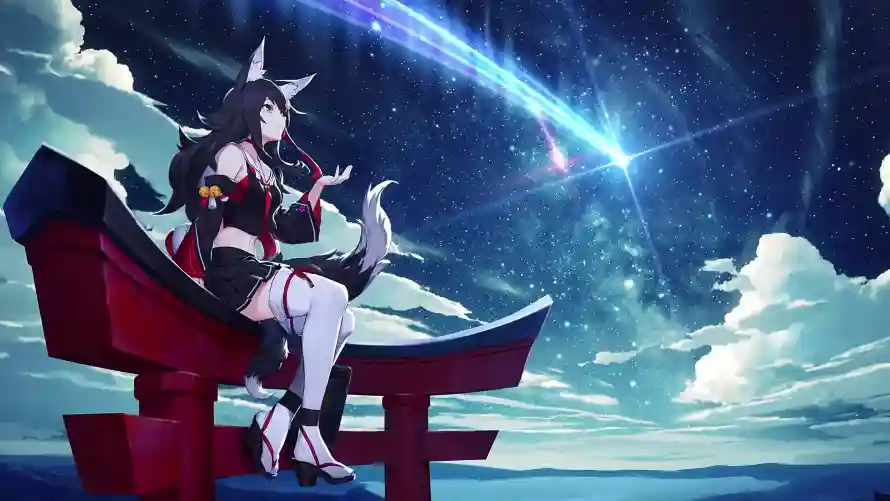 4k夜空壁纸-星空 - 流星-舰娘「哲风壁纸」