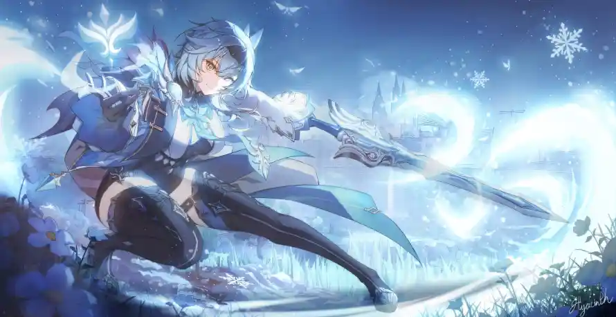 2k优菈壁纸-冰雪 - 原神-大剑「哲风壁纸」