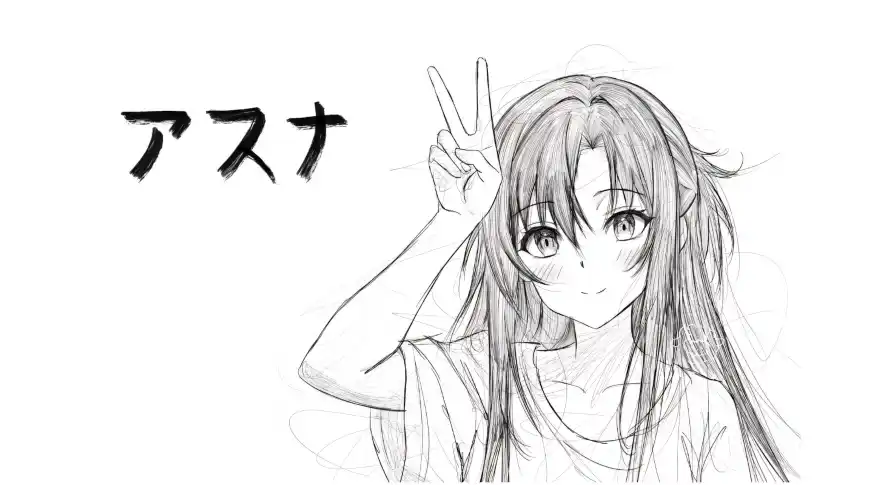 2k可爱壁纸-女孩 - 手势-手绘「哲风壁纸」