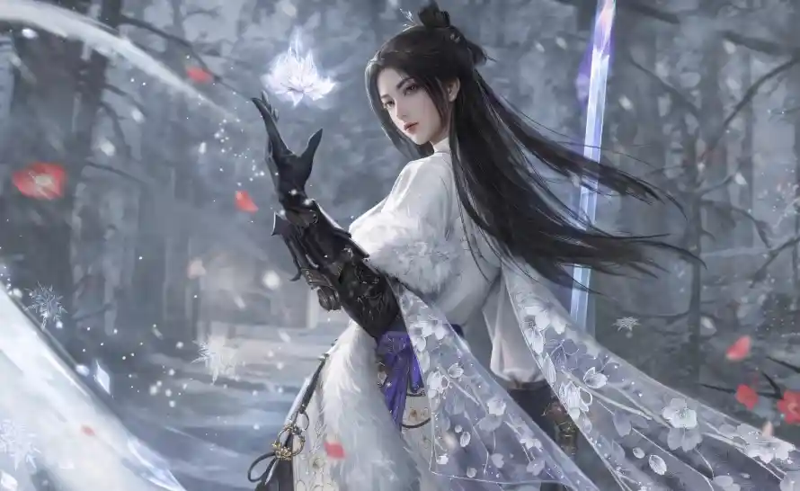 2k冬季壁纸-古风 - 武侠-白衣「哲风壁纸」