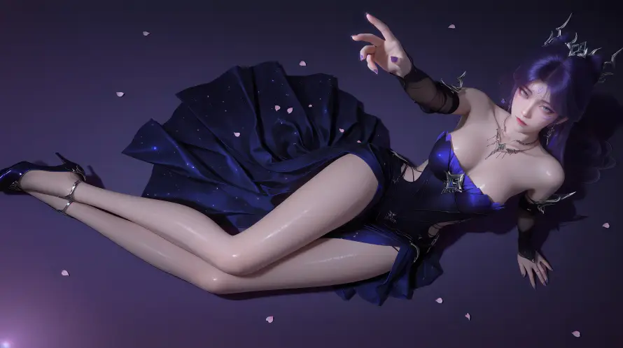 6k性感壁纸-悬浮 - 星空-礼服「哲风壁纸」