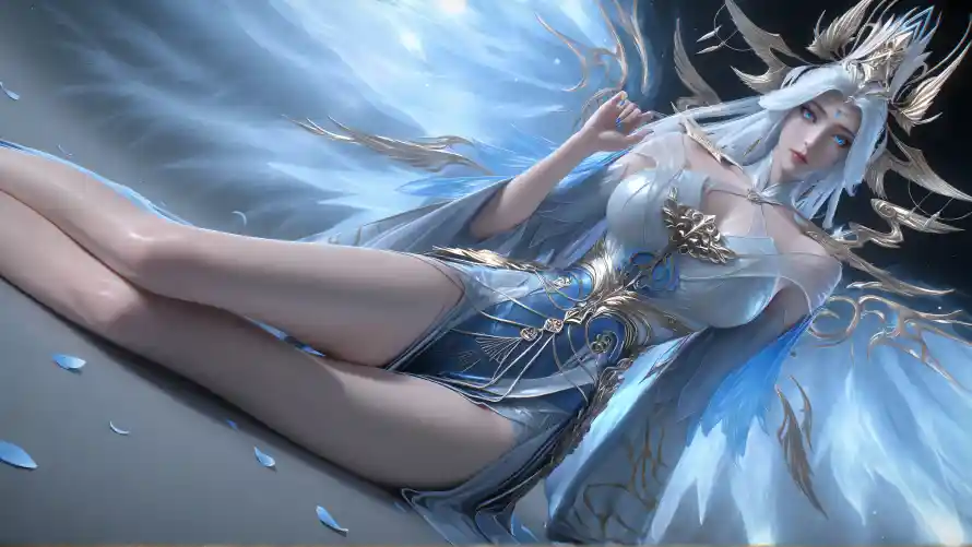 6k奇幻壁纸-白衣 - 冷色调-宁雨蝶「哲风壁纸」