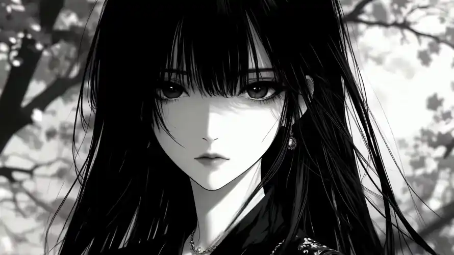 4k黑长直壁纸-动漫美人 - 古典美人-古风插画「哲风壁纸」