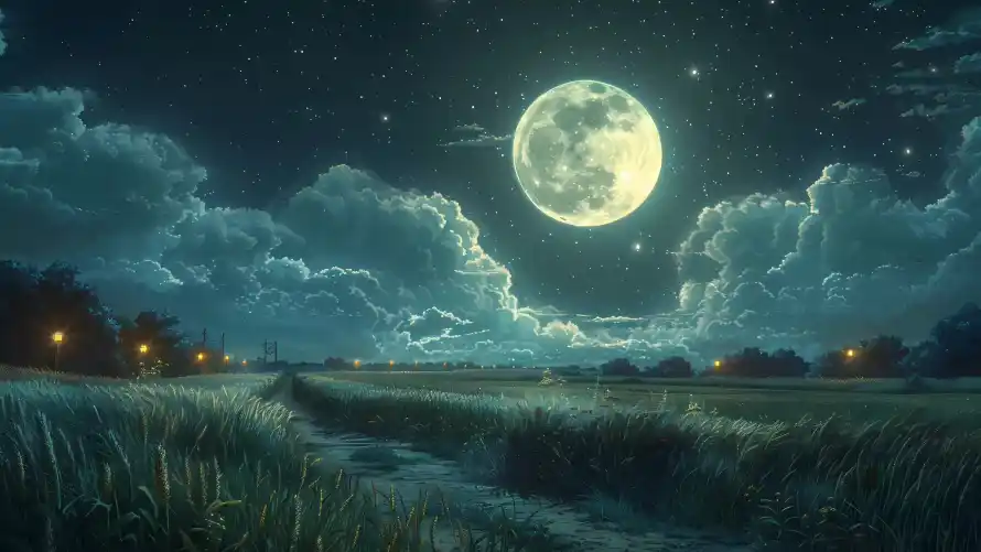 4k云朵壁纸-夏夜 - 夜空-小路「哲风壁纸」