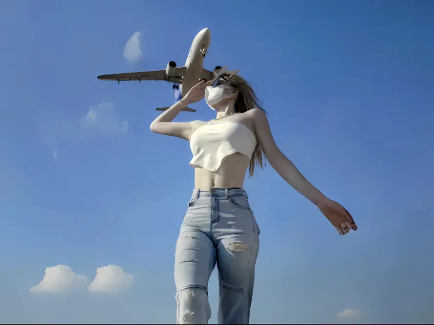 2k白云壁纸-美女 - 航空-蓝天「哲风壁纸」