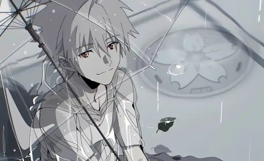 2k插画壁纸-渚薰 - 雨伞-雨天「哲风壁纸」