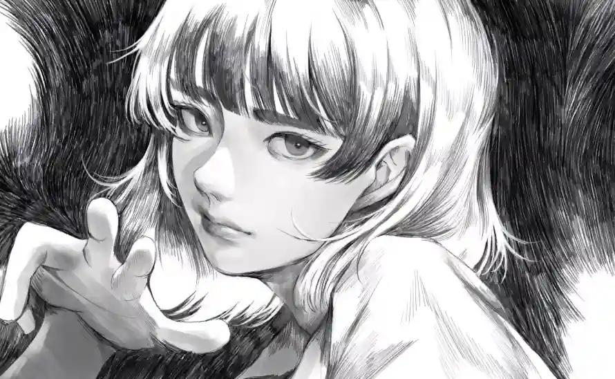 2k少女壁纸-手绘 - 短发-素描「哲风壁纸」