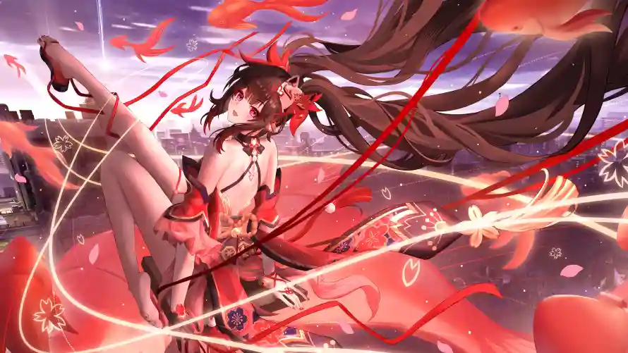 4k天空壁纸-少女 - 武器-花瓣「哲风壁纸」