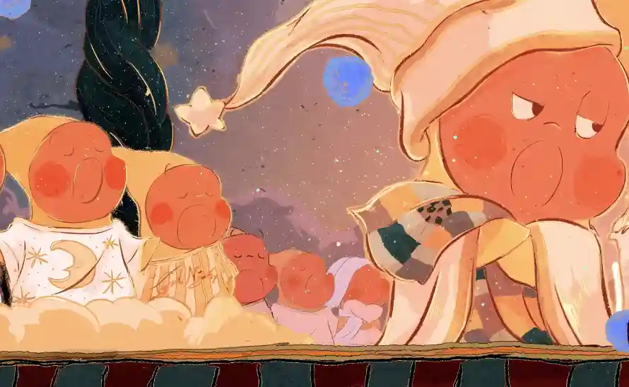 2k卡通壁纸-星星人 - 暖色调-卡通角色「哲风壁纸」