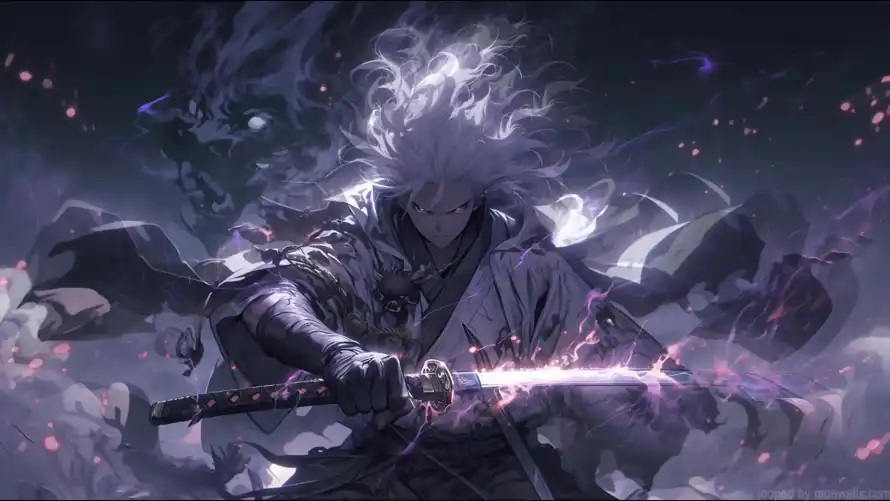 4k剑光壁纸-古风 - 樱花-武士「哲风壁纸」