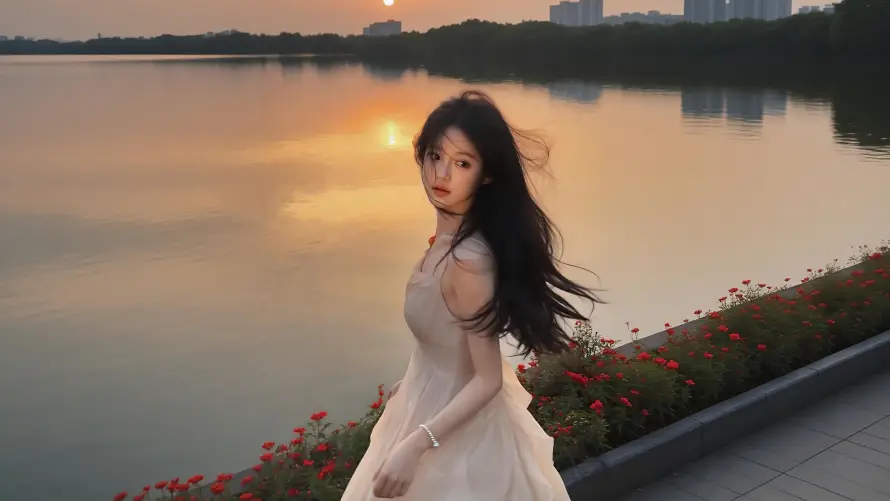 4k倒影壁纸-回眸 - 城市-夕阳「哲风壁纸」