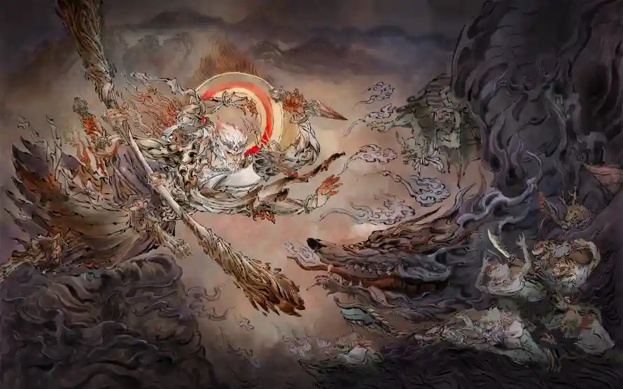 4k火焰壁纸-神兽 - 祥云-孙悟空「哲风壁纸」