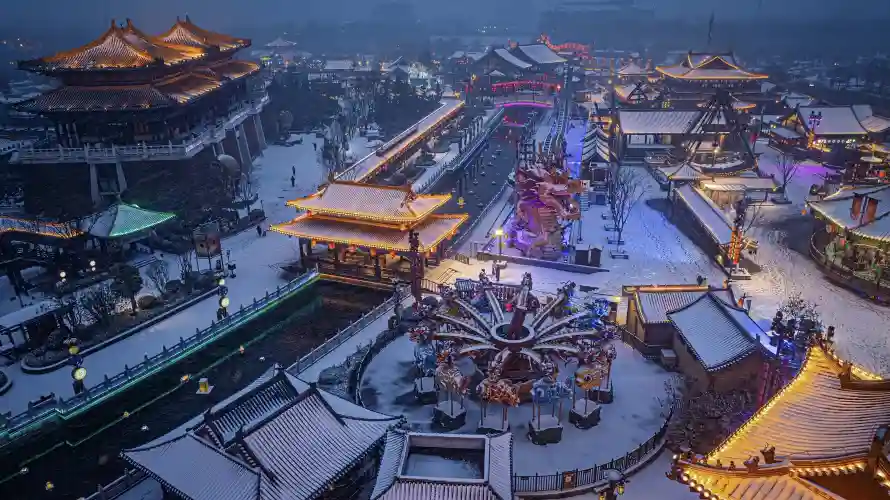 3k冬季壁纸-雪 - 古城-城市「哲风壁纸」