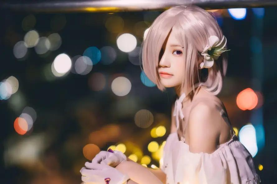 6k可爱壁纸-清纯 - 美女-花饰「哲风壁纸」