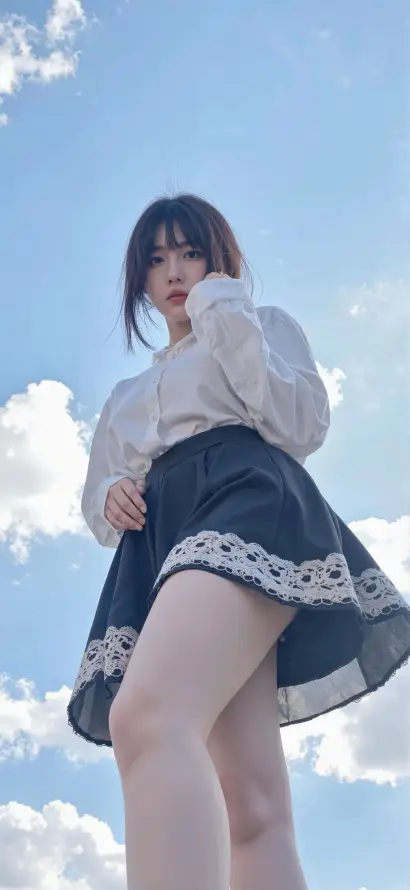 4k夏日壁纸 - 天空 - 少女 - 户外「哲风壁纸」