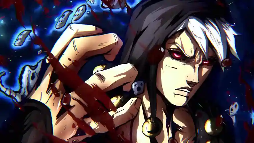 4k红瞳壁纸-血迹 - 黑白发-JOJO「哲风壁纸」