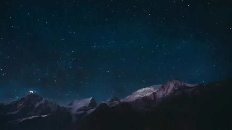 4k夜晚壁纸-夜空 - 夜色-山峦「哲风壁纸」