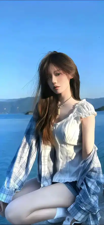 4k夏日壁纸 - 清新 - 湖水 - 美女「哲风壁纸」