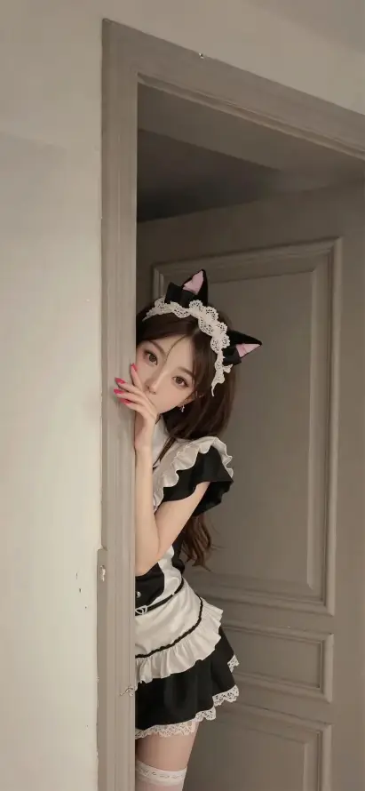 4k可爱壁纸 - 室内 - 猫耳 - 美女「哲风壁纸」
