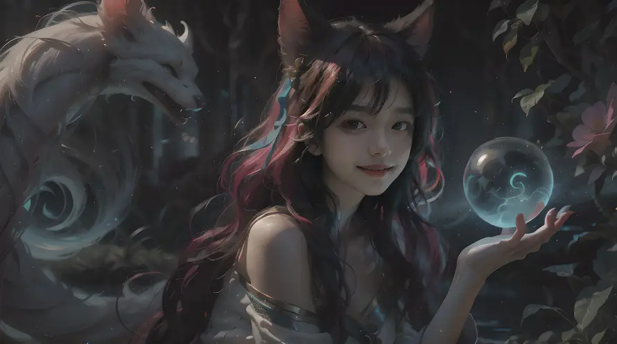 6k游戏壁纸-神兽 - 红衣-美女「哲风壁纸」