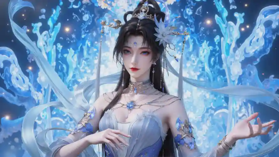 4k仙侠壁纸-仙姬 - 冰晶-发饰「哲风壁纸」