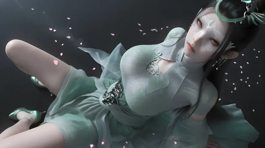 5k花瓣壁纸-陆嫁嫁 - 3D建模-仙侠风格「哲风壁纸」