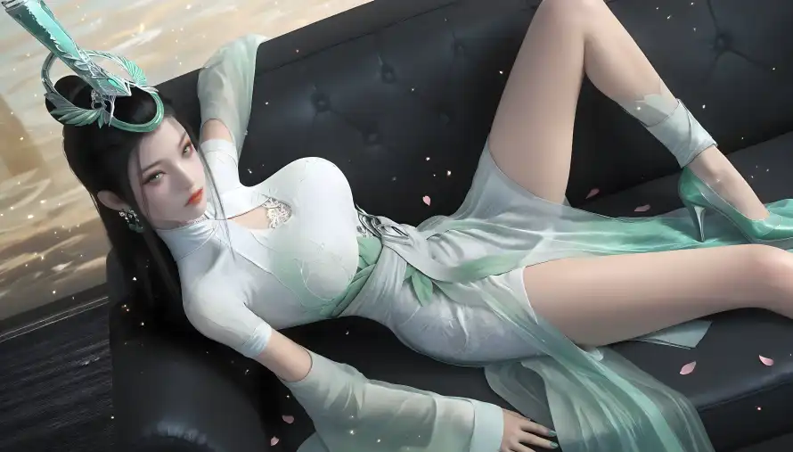 5k花瓣壁纸-陆嫁嫁 - 优雅姿态-修身服饰「哲风壁纸」