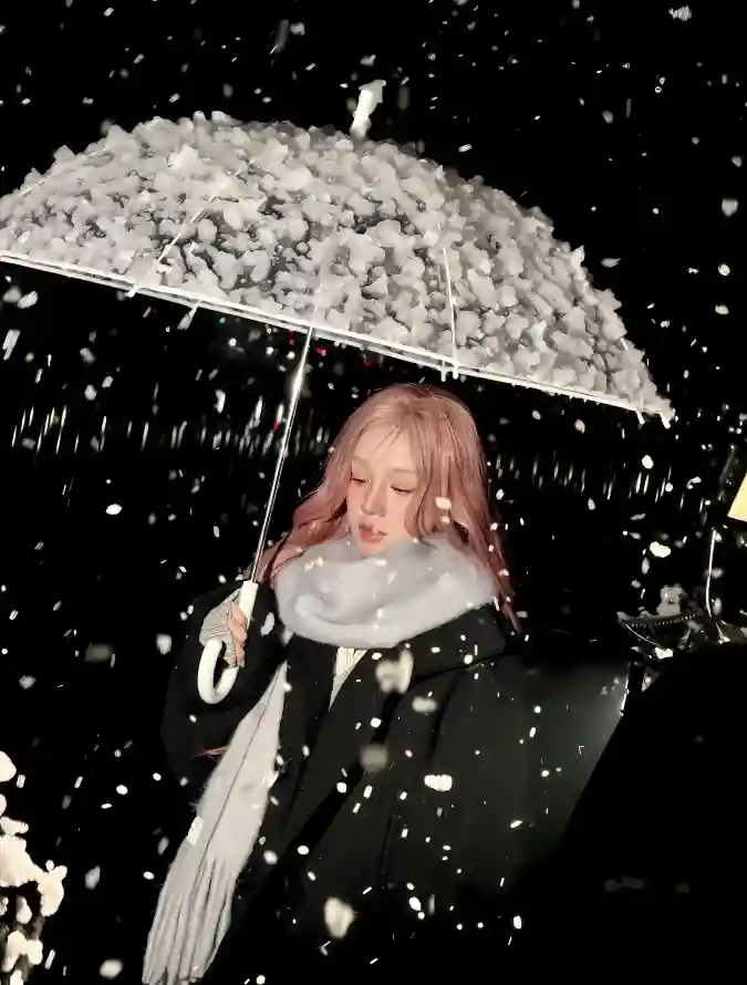 4k下雪壁纸 - 冬季 - 围巾 - 夜晚「哲风壁纸」