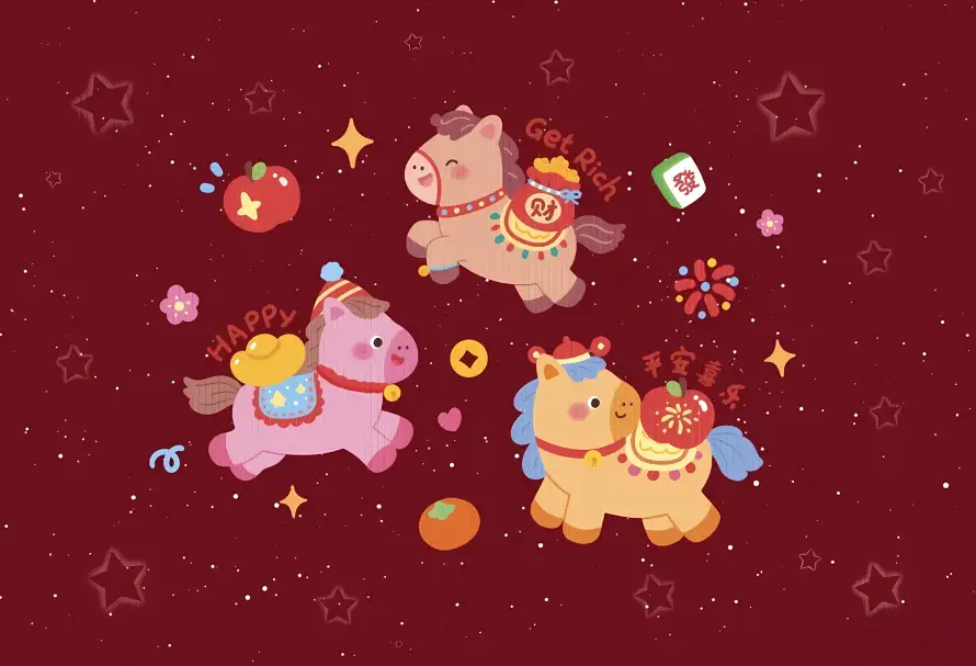 2k卡通壁纸-可爱 - 小马-星星「哲风壁纸」