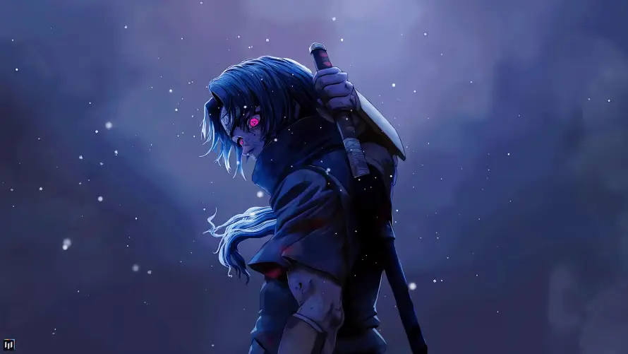 4k夜晚壁纸-星空 - 暗部-武士刀「哲风壁纸」