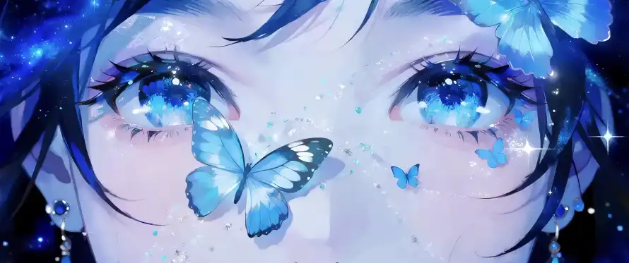 3k手绘壁纸-插画 - 梦幻-睫毛「哲风壁纸」