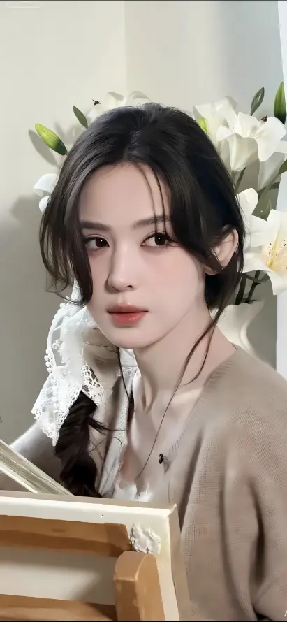 4k光影壁纸 - 画架 - 红唇 - 艺术感「哲风壁纸」