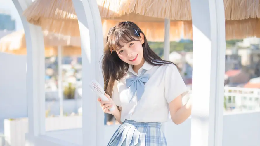 4k休闲壁纸-jk - 少女-微笑「哲风壁纸」