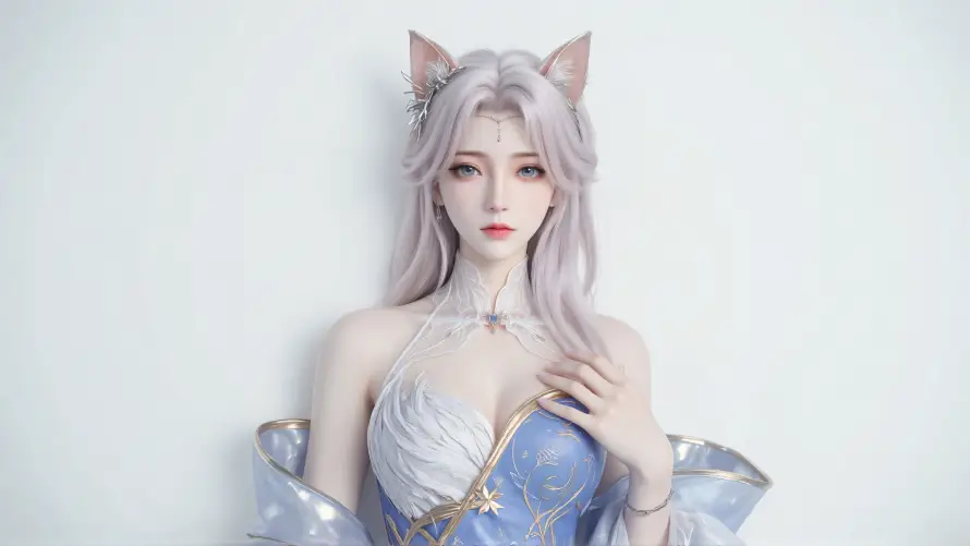 8k云曦壁纸-古风 - 少女-猫耳「哲风壁纸」