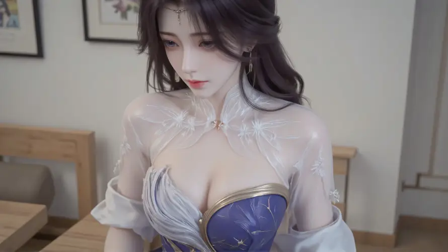 7k云曦壁纸-坐姿 - 动漫角色-古风服饰「哲风壁纸」