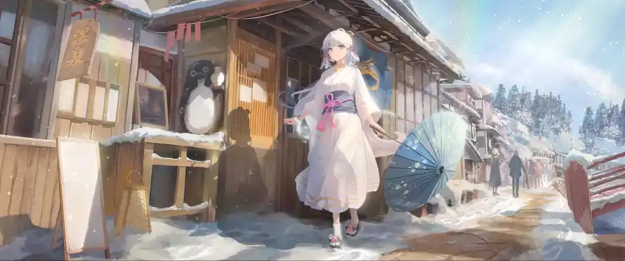 3k冬日壁纸-原神 - 和服-稻妻「哲风壁纸」