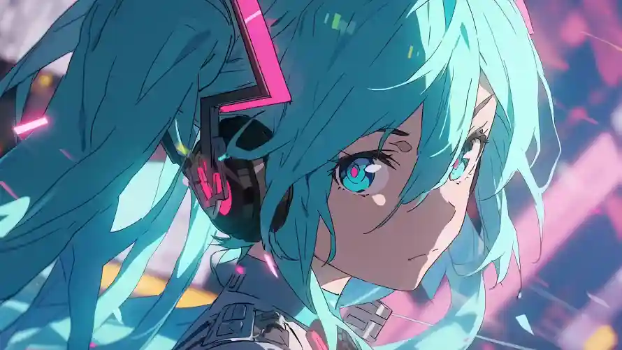 4k初音壁纸-耳机 - 二次元-双马尾「哲风壁纸」