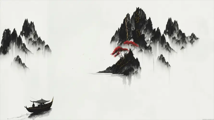 4k写意壁纸-凤 - 古风-小船「哲风壁纸」