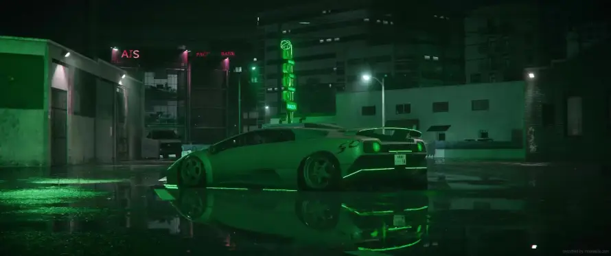 3k倒影壁纸-夜景 - 汽车-跑车「哲风壁纸」
