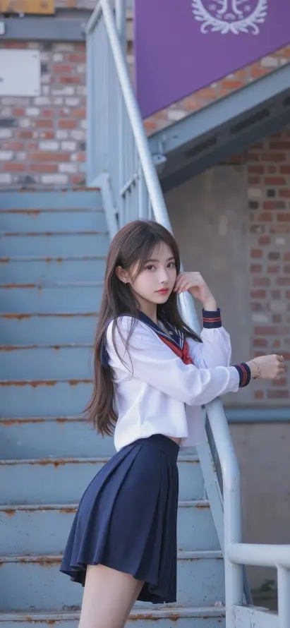 4k少女壁纸 - 户外 - 校园 - 楼梯「哲风壁纸」 4k少女壁纸 - 户外 - 校园 - 楼梯「哲风壁纸」