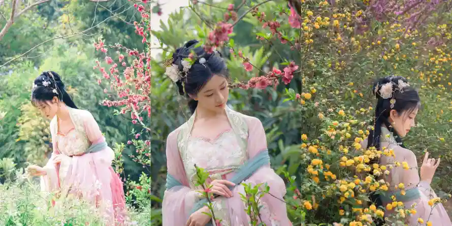 2k仕女壁纸-古风 - 园林-女子「哲风壁纸」