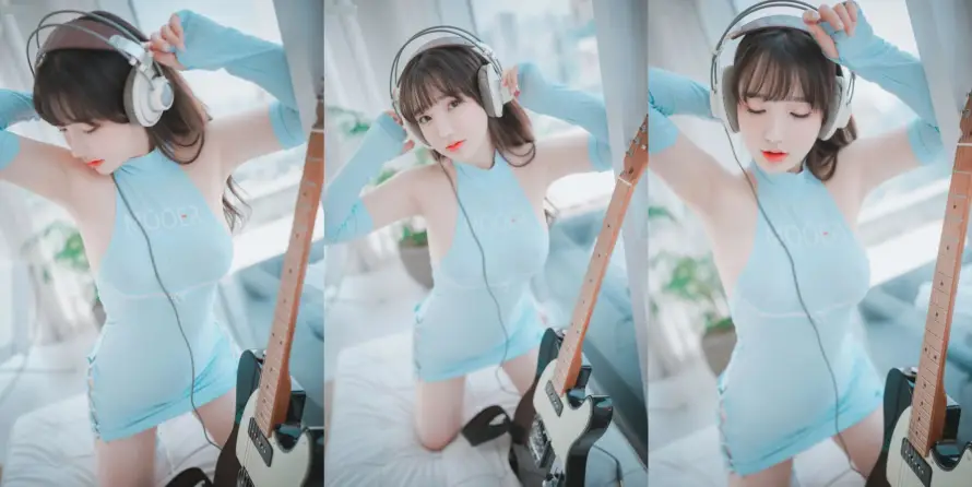 2k可爱壁纸-吉他 - 坐姿-女孩「哲风壁纸」