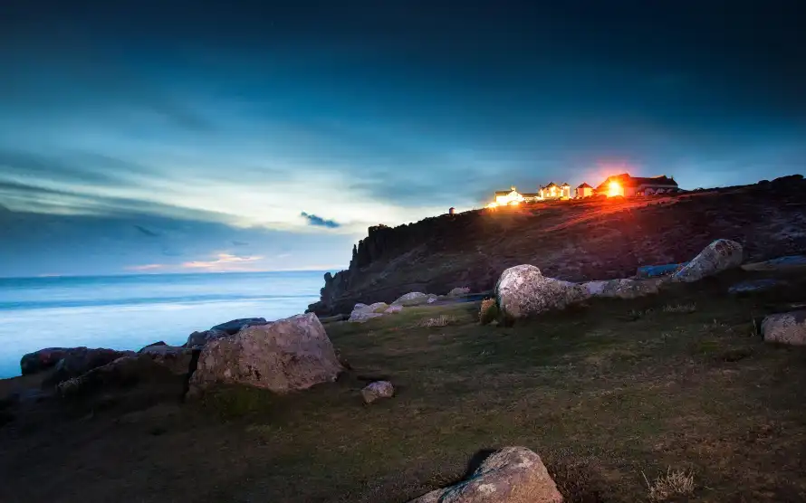 3k壁纸壁纸-夜景 - 大海-岩石「哲风壁纸」