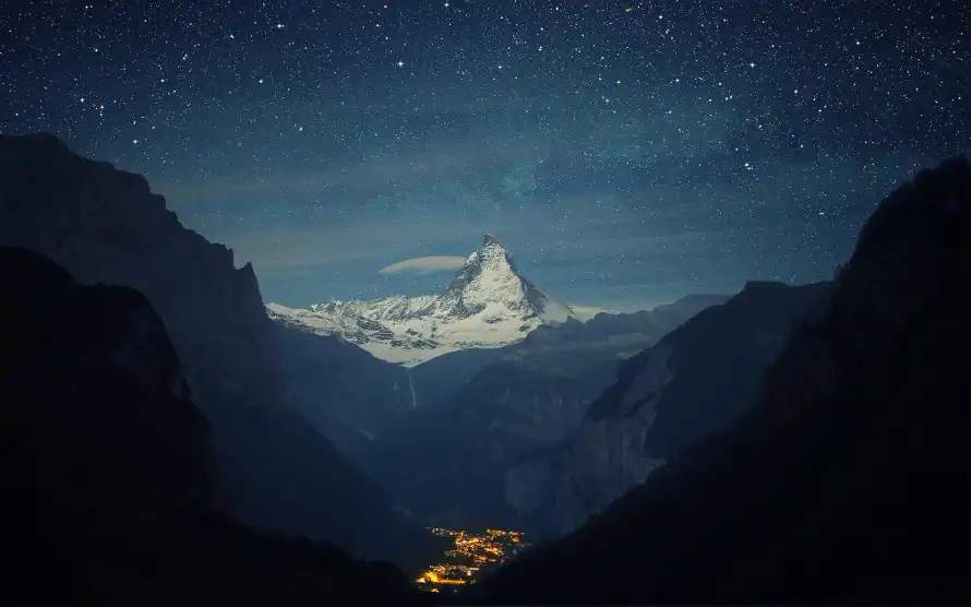3k壁纸壁纸-夜晚 - 夜景-山脉「哲风壁纸」