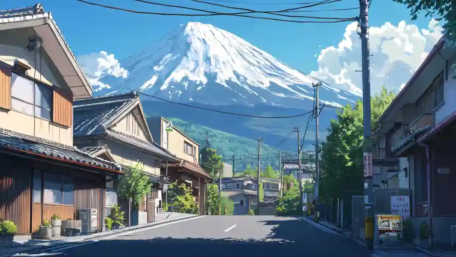 4k动漫壁纸-晴空 - 绿树-远山「哲风壁纸」