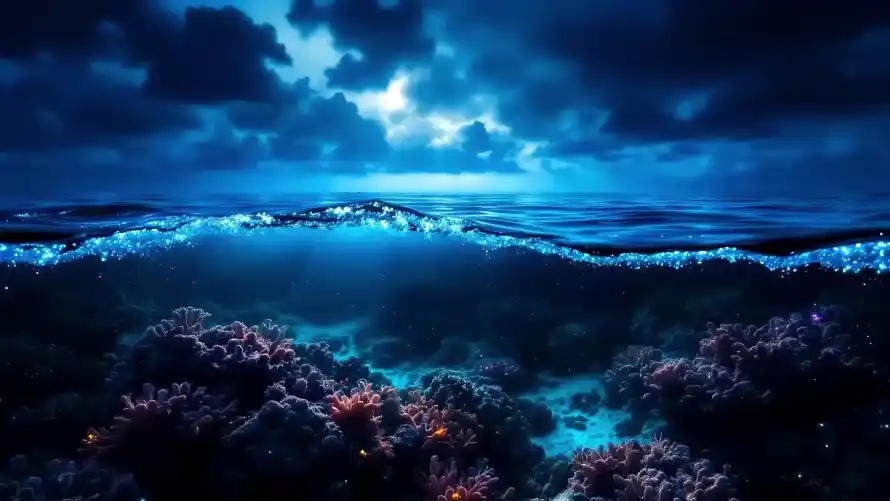 4kAI壁纸-夜晚 - 海洋-海浪「哲风壁纸」